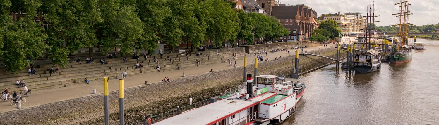 Die Schlachte ist Bremens Boulevard an der Weser.