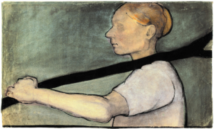 Die Astgabel gliedert die Zeichnung von Paula Modersohn-Becker in zwei Teile.